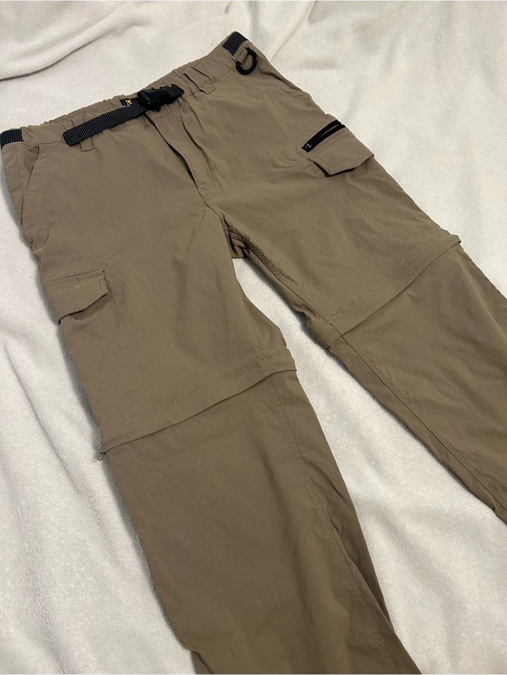 Workwear Outdoor Convertible Cargo Pants in Tan - Lightweight, Multi-Pocket
